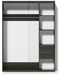 Dulap-cupe Fabrik Home Oslo 1600 (1 oglinda) Bazalt (Negru)