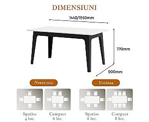 Masa Fabrik Home Crown Frasin Alb / Antracit