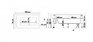 Cadă de baie Stelle Banyo Milas (70x160) White