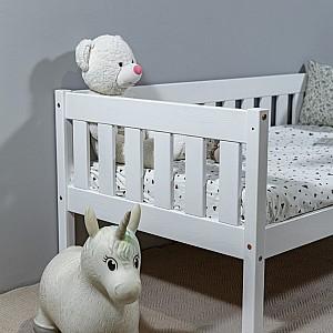 Pat copii MobiCasa Alvin 80x180 Alb