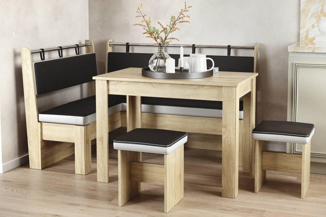 Coltar bucatarie ML Mobila Omega (set) Stejar Sonoma/Negru/Gri