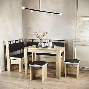 Coltar bucatarie ML Mobila Omega (set) Stejar Sonoma/Negru/Gri