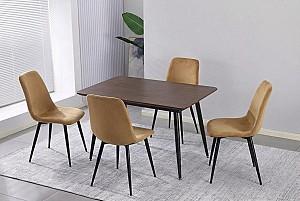 Set de masa si scaune Yasen Т1921 Textura Lemn Maro + 4 scaune С1703 (HLR-12) Velur Maro