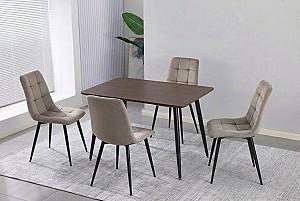 Set de masa si scaune Yasen Т1921 Textura Lemn Maro + 4 scaune DC 5012 L (HLR 8) Maro Inchis