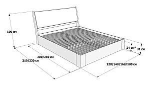 Pat MobiCasa Malmo (cu mecanism) 160x200 Alb / Magic Velvet 2218 (Gri)