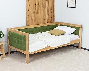 Pat copii MobiCasa Elsa 90x200 Natur / Topaz 33 (Verde)