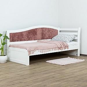 Pat copii MobiCasa Rapunzel 90x200 (drept) Alb / Magic Velvet 2258 (Roz-Maro)