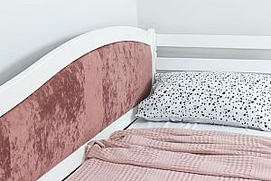 Pat copii MobiCasa Rapunzel 90x200 (drept) Alb / Magic Velvet 2258 (Roz-Maro)