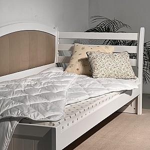 Pat copii MobiCasa Rapunzel 90x200 (drept) Alb /  Laura 02 (Bej)