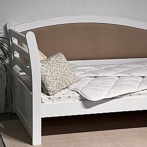 Pat copii MobiCasa Rapunzel 90x200 (stanga) Alb / Laura 02 (Bej)