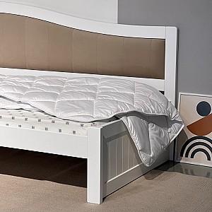 Pat copii MobiCasa Rapunzel 90x200 (stanga) Alb / Laura 02 (Bej)