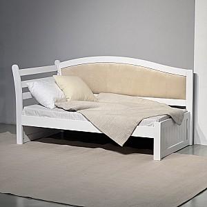 Pat copii MobiCasa Rapunzel 80x160 (stanga) Alb / Neapoli 01 (Bej)