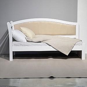 Pat copii MobiCasa Rapunzel 80x160 (stanga) Alb / Neapoli 01 (Bej)