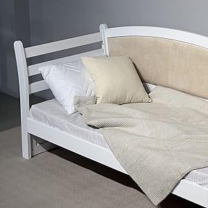 Pat copii MobiCasa Rapunzel 80x160 (stanga) Alb / Neapoli 01 (Bej)