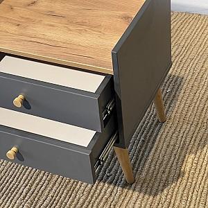 Noptiera MobiCasa 2 Asgard Stejar Kraft Auriu/Grafit