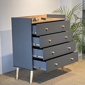 Comoda MobiCasa 4 Asgard Stejar Kraft Auriu/Grafit