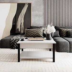 Masuta de cafea, reviste MobiCasa Desk 2.0 Alb/Negru