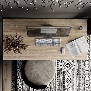 Masa de birou MobiCasa Brevity Loft 67x140 Steja Sonoma/Alb