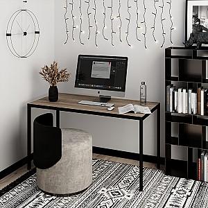 Masa de birou MobiCasa Brevity Loft 67x140 Stejar Vintage Oxid(Maro)/Negru