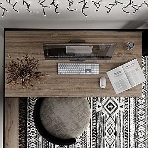 Masa de birou MobiCasa Brevity Loft 67x140 Stejar Vintage Oxid(Maro)/Negru