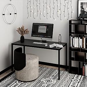 Masa de birou MobiCasa Brevity Loft 67x140 Grafit(Gri)/Negru