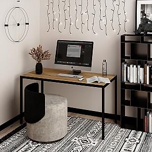 Masa de birou MobiCasa Brevity Loft 67x140 Stejar Kraft Auriu/Negru