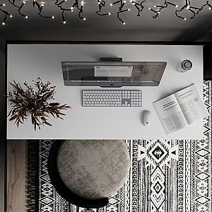 Masa de birou MobiCasa Brevity Loft 67x140 Alb