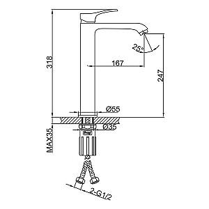 Baterie pentru lavoar Frap F 1075-26