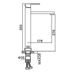 Baterie pentru lavoar Frap F 10802-62