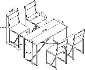 Set de masa si scaune Bofigo 34-04-02 Pine