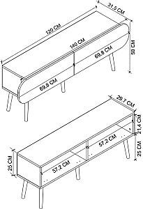 Tumba pentru televizor Bofigo 11-17-02 Pine