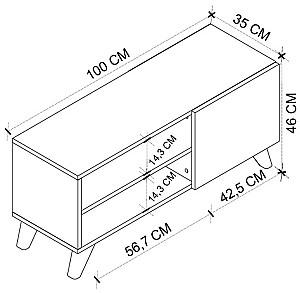 Tumba pentru televizor Bofigo 11-10-08 Anthracite