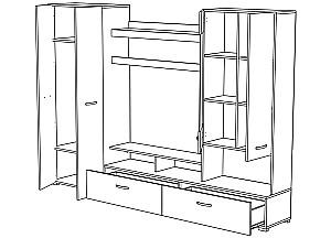 Living ML Mobila ML-1 (var.1) Antracit/Stejar Kraft Alb