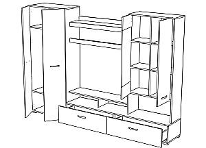 Living ML Mobila ML-1 (var.2) Stejar Auriu/Alb