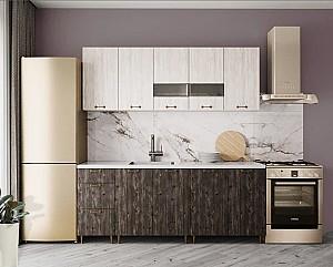 Set mobila bucatarie ML Mobila Omega-2 2 m alb/pin ardenal/canion alb