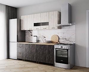 Set mobila bucatarie ML Mobila Omega-2 2 m alb/pin ardenal/canion alb