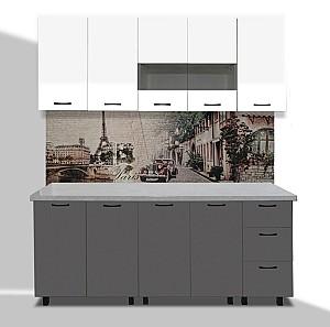 Set mobila bucatarie ML Mobila Omega 2 m alb/antracit