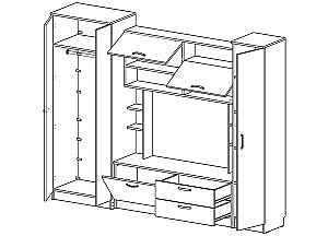Living ML Mobila ML-3 Stejar Kraft Auriu/Alb