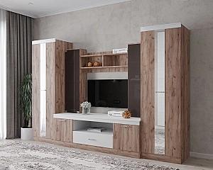 Living ML Mobila ML-6 (var.1 cu desen) Stejar Auriu/Alb