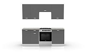 Set mobila bucatarie ML Mobila Omega-3 2/1.4 m Antracit