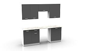 Set mobila bucatarie ML Mobila Omega-3 2/1.4 m Antracit