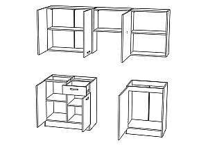 Set mobila bucatarie ML Mobila Omega-3 2/1.4 m Antracit