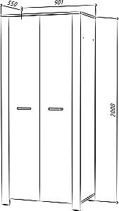 Dulap pentru copii ML Mobila Vega Nr.4 2D (bara) Stejar Auriu/Antracit