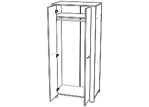 Dulap pentru copii ML Mobila Vega Nr.4 2D (bara) Stejar Auriu/Antracit