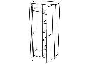 Dulap ML Mobila Vega Nr.5 2D Stejar Auriu/Antracit
