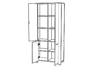 Dulap cu vitrina ML Mobila Vega Nr.6 2DV Stejar Auriu/Antracit