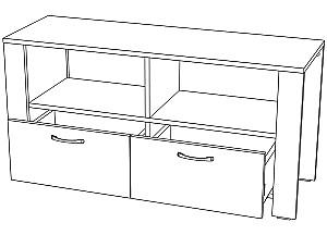 Tumba pentru televizor ML Mobila Vega Nr.8 RTV Stejar Auriu/Antracit