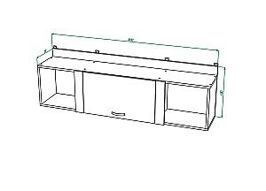 Raft de perete ML Mobila Gamma Nr.18 1600 Stejar Kraft Alb/Gri