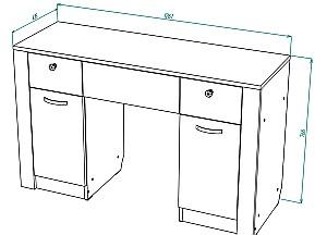 Masa de machiaj ML Mobila Gamma Nr.22 1260 Stejar Kraft Alb/Gri