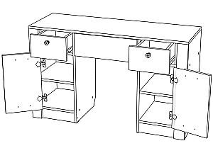 Masa de machiaj ML Mobila Gamma Nr.22 1260 Stejar Kraft Alb/Gri